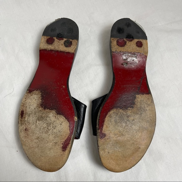 Burberry Black 2 Button Flat Slides - Picture 7 of 9